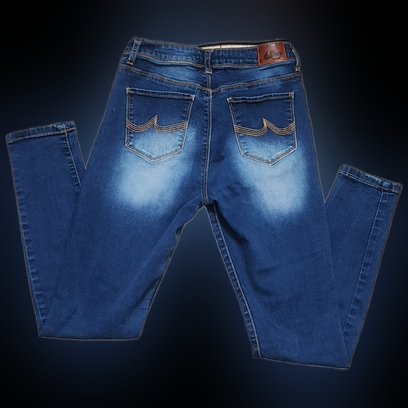 #K40 California Vintage Girls Blue Distressed Cotton Jeans - Picture 2 of 12